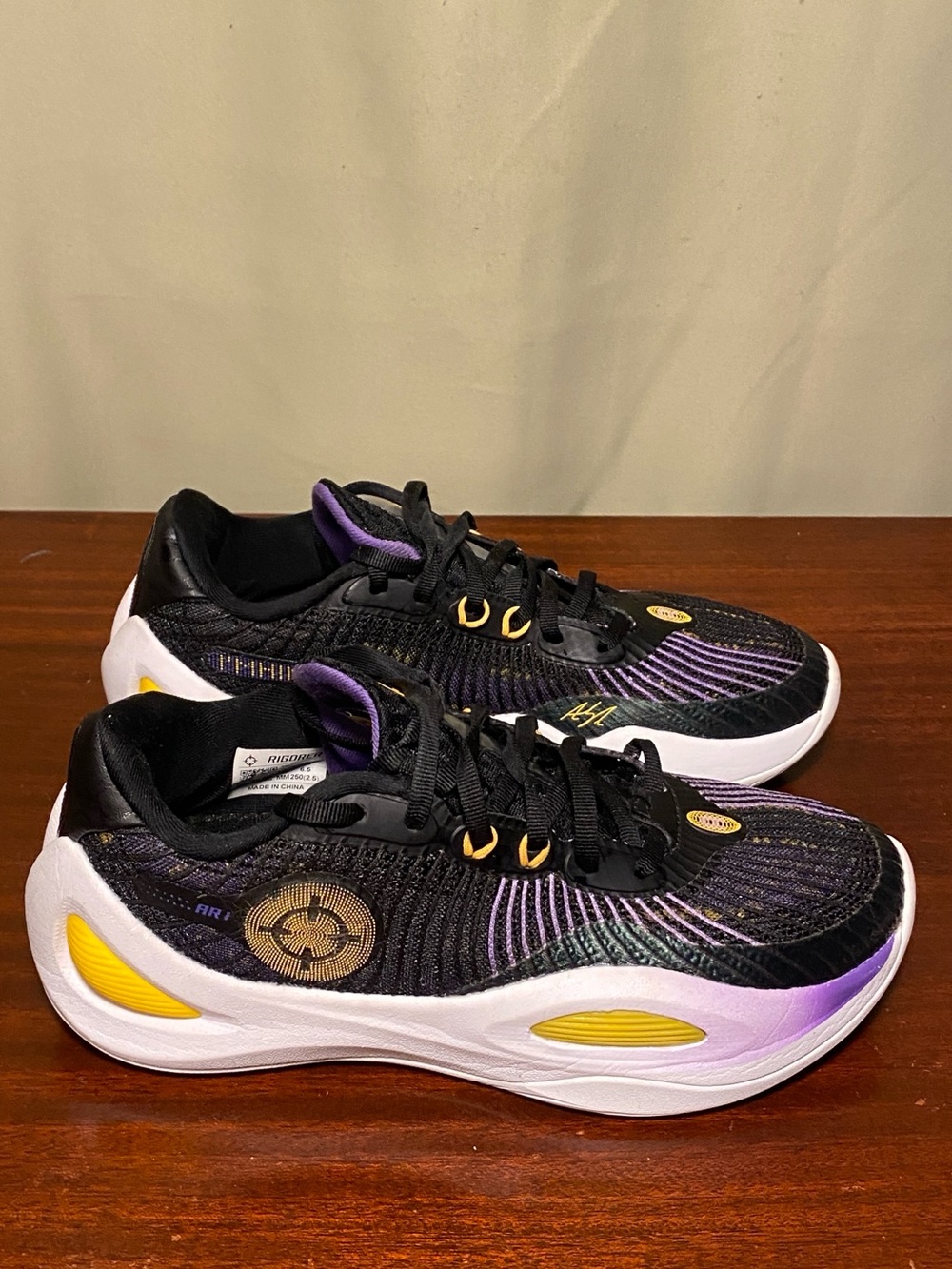 Rigorer Austin Reaves AR1 “Showtime” Basketball Gym Shoes Lakers Purple BlK 6.5